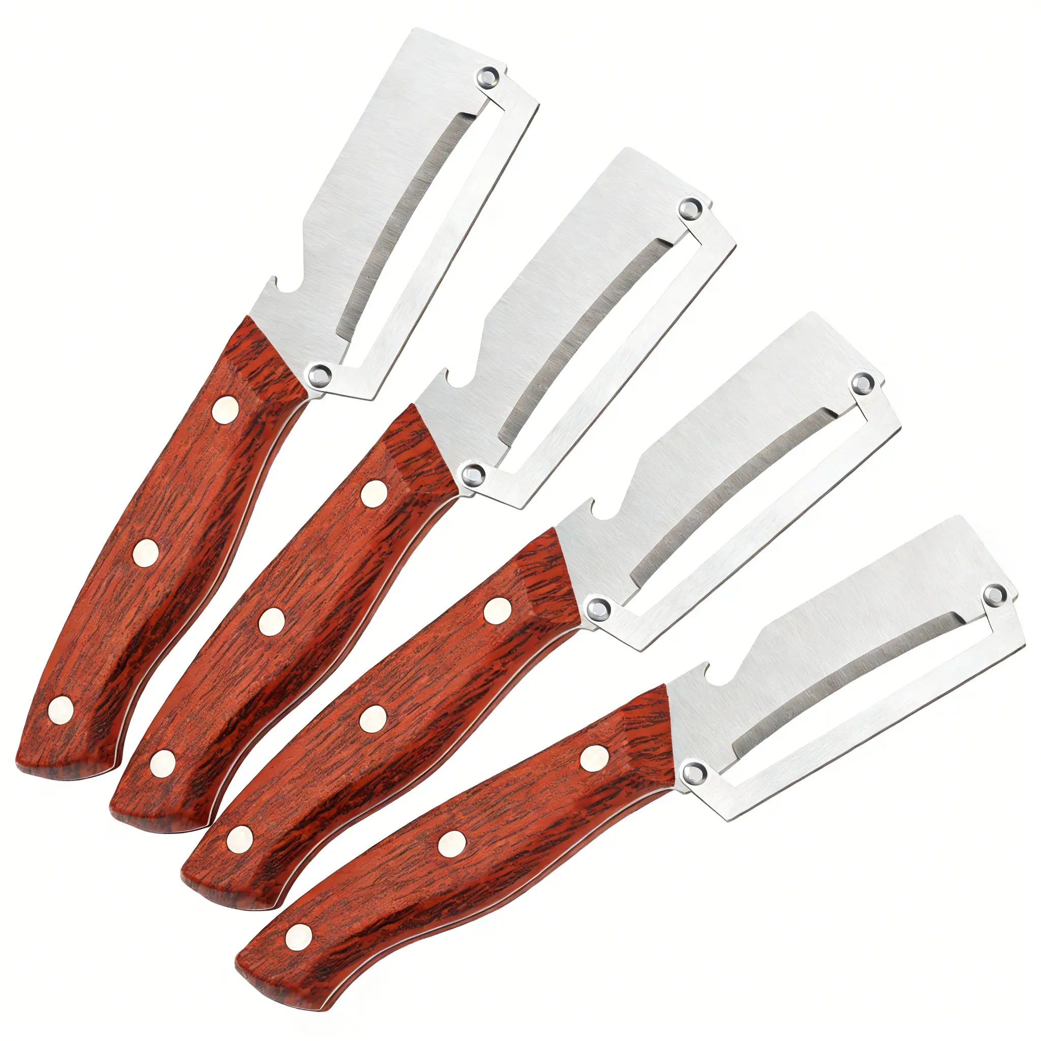 Elevate Your Kitchen Experience with the 2PCS 2-In-1 Fruit & Veggie Peeler and Bottle Opener – Sharp Stainless Steel Blade and Ergonomic Non-Slip Wooden Handle for Effortless Peeling!