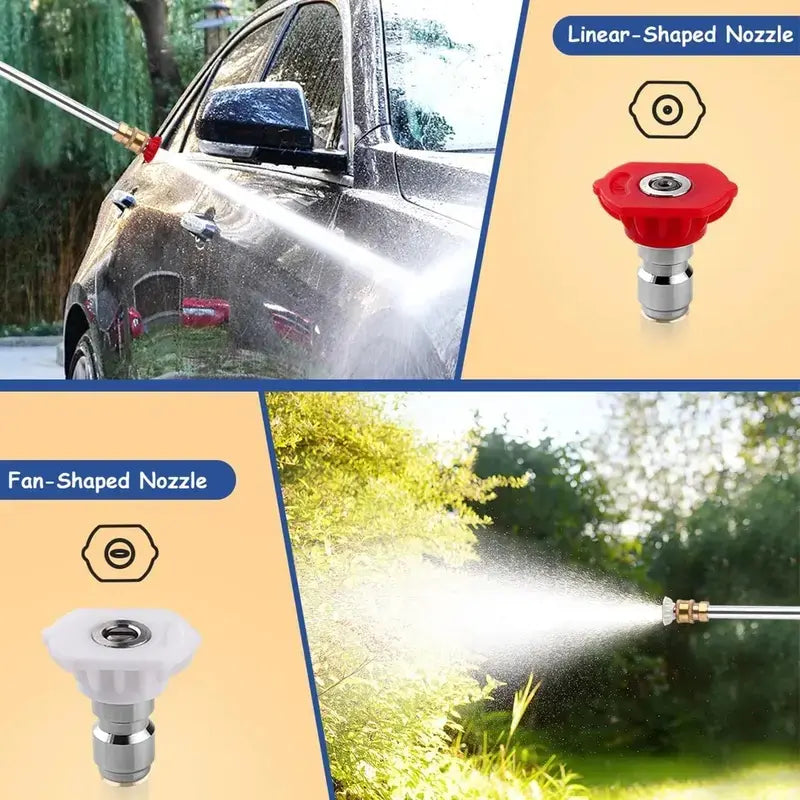 Jet Nozzle Power Washer for Garden Hose, Includes 2 High-Pressure Nozzles and Quick Connectors | Hydro Jet High Pressure Washer Tools for Car Wash, Patio, Driveway & Outdoor Cleaning