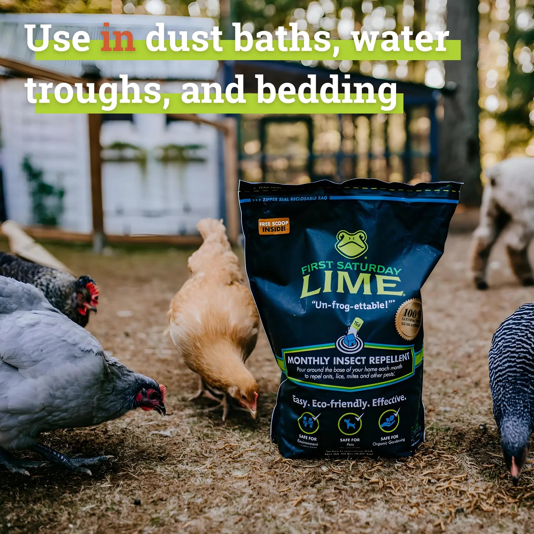 First Saturday Lime Insect Repellent - Versatile 5 or 20 LB Bag for Effective Insect Control in Gardens, Homes, and Barns