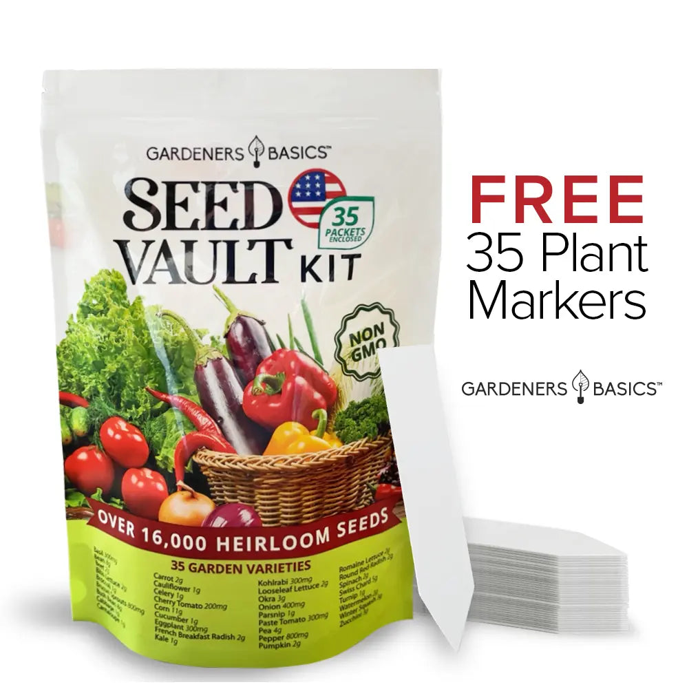 Ultimate Vegetable Seed Vault Kit - 35 Heirloom Varieties for Year-Round Gardening and Emergency Preparedness